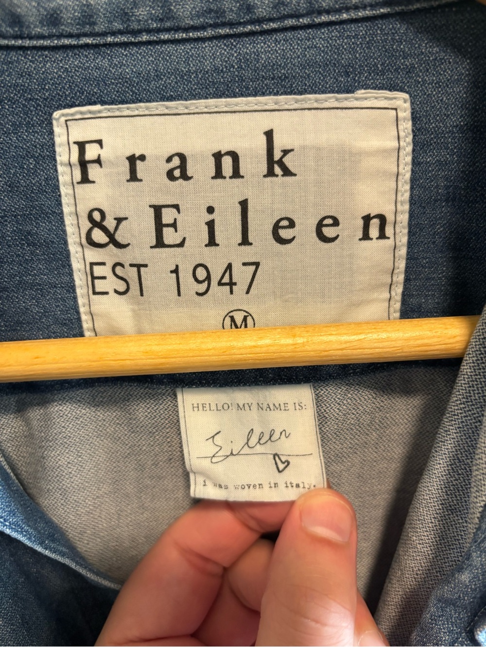 Frank & Eileen Light Blue Denim Shirt with distressed overshirt wash - Picture 2 of 3